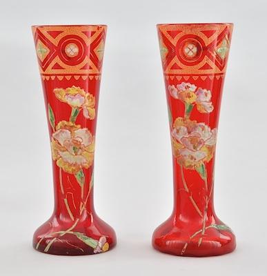 A Pair of Ruby Red Glass Vases b58b7