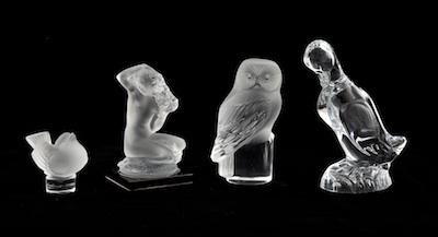 A Group of Lalique And Daum Figurines