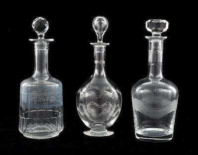 Three Glass Decanters Lot consists b58c7