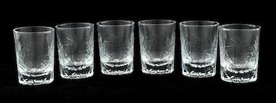 Six Cut Glass Tumblers The heavy