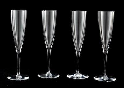 Four Baccarat Champagne Flutes