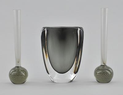 Three Modern Art Glass Vases Including  b58e5