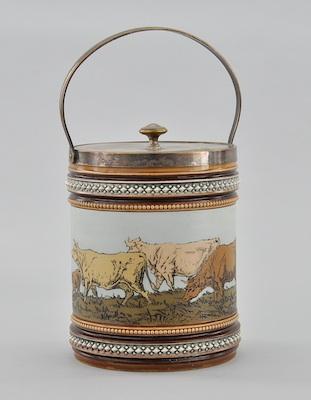 A Mettlach Biscuit Barrel, 1231 The