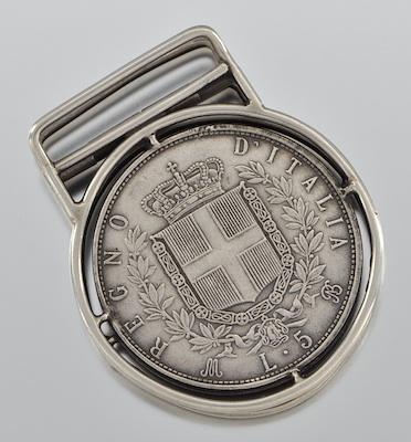 A Silver Italian Coin Money Clip  b596e