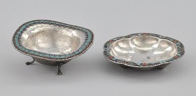 Two Hand Made Silver and Cloisonne b59ad