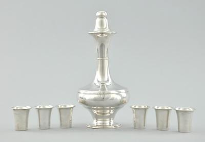 Sterling Silver Decanter with Six