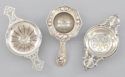 Three Silver Tea Strainers The b59e9