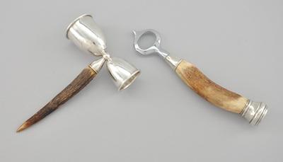 Two Sterling Silver and Horn Bar b59f2