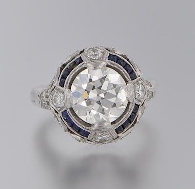 An Art Deco Diamond and Sapphire