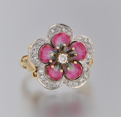 A Ladies Enamel and Diamond Dogwood b5a0e