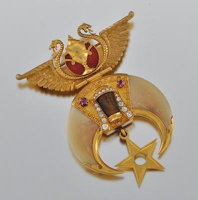 A Gold, Diamond, Tooth and Enamel Masonic