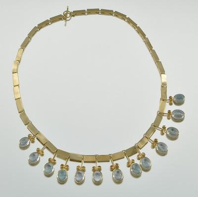 A retro 14k Gold and Aquamarine