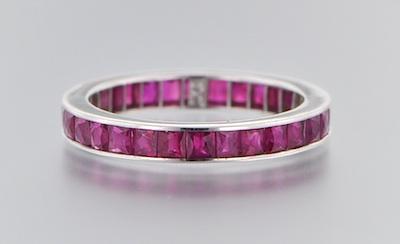 A Ruby Eternity Band 18k white gold