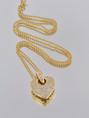 A 14k Gold and Diamond Heart Pendant b5a28