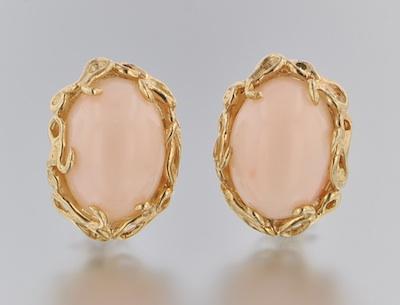 A Pair of Angel Skin Coral Earrings