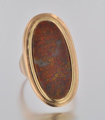 A Moss Agate and Gold Ring 14k b5a3a
