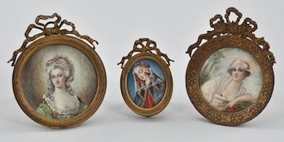 A Group of Three Miniature Portraits