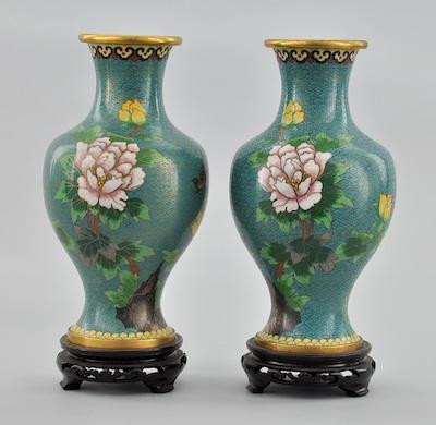 A Pair of Cloisonne Vases, Chinese,