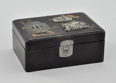 A Japanese Lacquer Box with Applied b5bdf