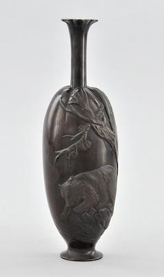 Bronze Relief vase Meiji Period b5be3