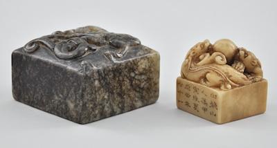 Two Chinese Hard Stone Seals ca  b5c18