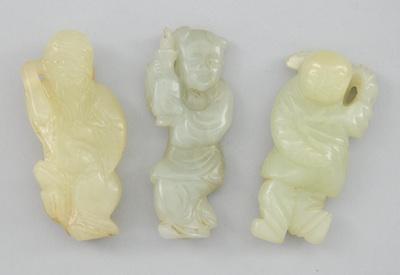 Three Nephrite Jade Carved Figures