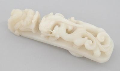 A Chinese Carved White Jade Belt