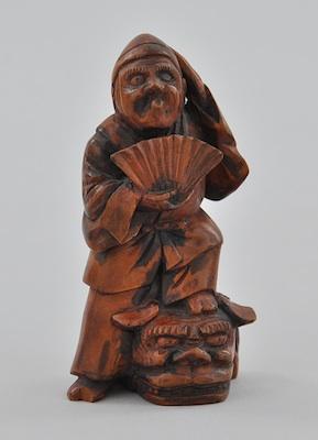 A Carved Wood Kabuki Actor Figurine b5c2f