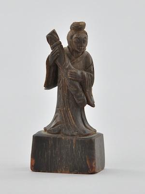 A Chinese Carved Horn Figure-Seal