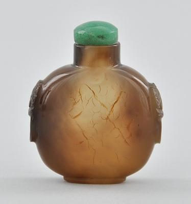 A Small Carved Agate Snuff Bottle