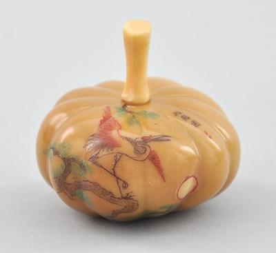 An Ivory Snuff Bottle with Scrimshaw b5c7e