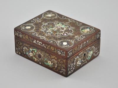 A Victorian Inlaid Jewel Box Of