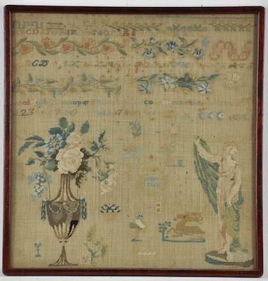 A 1810 Framed Sampler Silk cross b5ca6