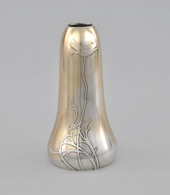 A Silver Plated Art Nouveau Style Vase