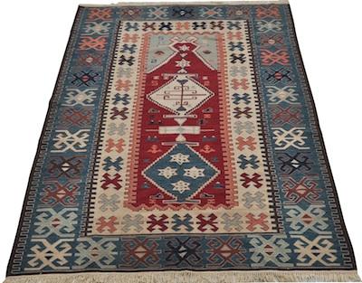 A Chinese Kelim Pattern Wool Rug