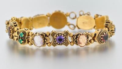 A Victorian Style Gold Slider Bracelet b5a48