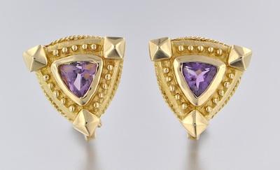 A Pair of Amethyst Earrings 14k