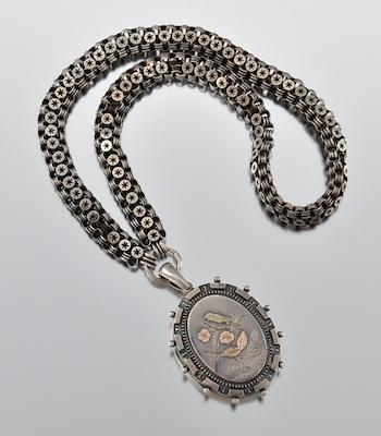 An English Silver Locket and Chain b5a70