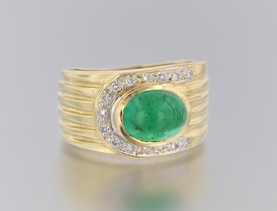 A Ladies' Emerald Cabochon and