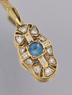 A Ladies 18k Gold Pendant With b5a82