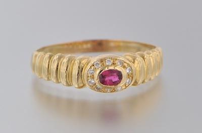 A Ladies' Ruby and Diamond Ring