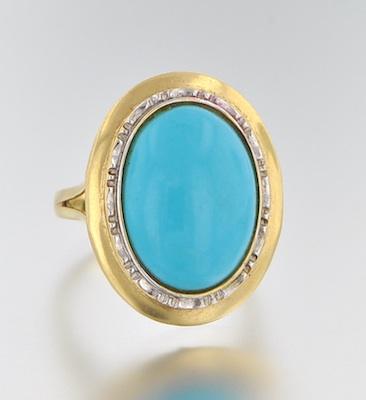 A Ladies 14k Gold and Turquoise b5aaa