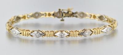 A Two Tone Gold and Diamond Bracelet b5ab7