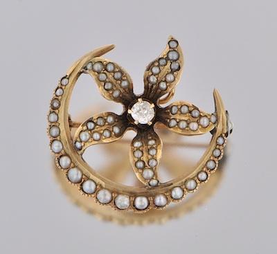 A Victorian Seed Pearl and Diamond