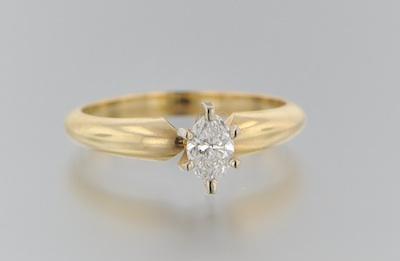 A Ladies' Marquis Diamond Solitaire