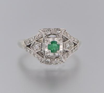 A Ladies Emerald and Diamond Ring b5ac2