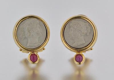A Pair of Italian Lava Cameo and b5acc