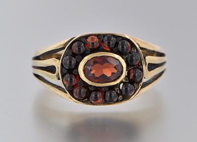 An English Gold and Garnet Ring