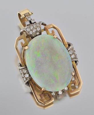 An Impressive White Opal and Diamond