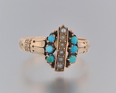 A Vintage Seed Pearl and Turquoise